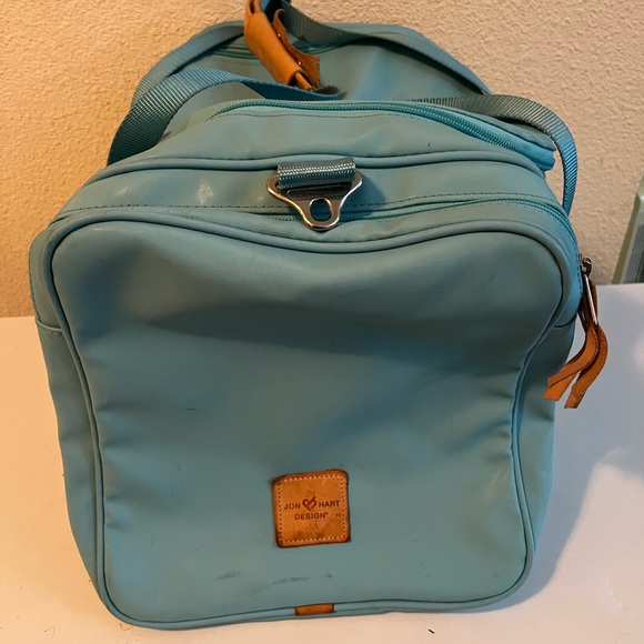 Jon Hart Design Aqua and Tan Duffel Bag - Picture 4 of 13